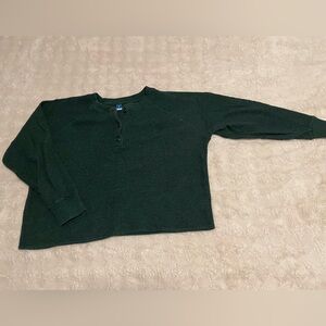 Old Navy Dark Green Waffle Knit Top